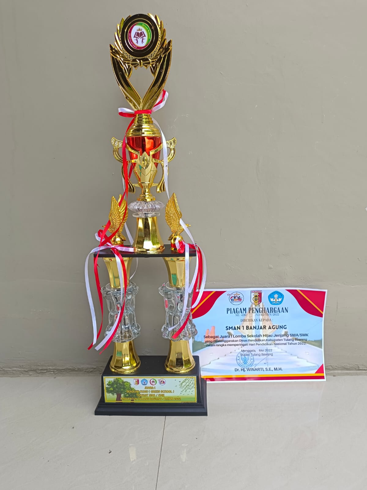 SMAN 1 Banjar Agung Juara 1 Lomba Sekolah Hijau (Green School) Tahun 2022